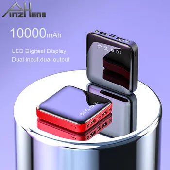 PINZHENG Mini 10000mAh Galia Banko Xiaomi Mi Galia Banko Nešiojamas Įkroviklis Išorinio maitinimo, LED Skaitmeninis Displėjus, USB Powerbank