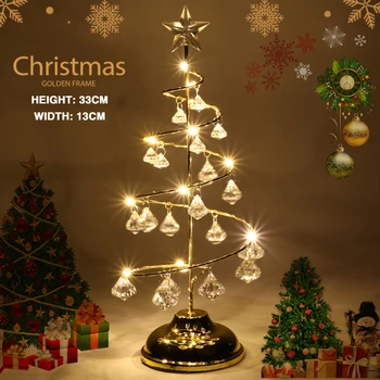 1 Vnt Kristalų LED Žibintai Stalo Dekoro Šalis Festivalis, Kalėdų Eglučių Žiburiai Stalo Lempa Miegamasis vakarėlis Apdaila Žibintai