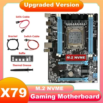 X79 motininė Plokštė+SATA Kabelis+Switch Kabelis+Pertvara+Atrama+Terminis Tepalas LGA2011 M. 2 NVME Paramos 4XDDR3 RAM, Gigabit LAN