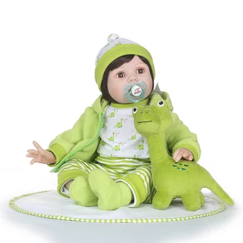 8pc/Set 55Cm Modeliavimas Baby Doll Realaus Silikono Atgimę Žaislai Medvilnės Kūno Mielas Dinozauras Kostiumu Mergina Žaisti Namus, Žaislai, Vaikų Dovanų