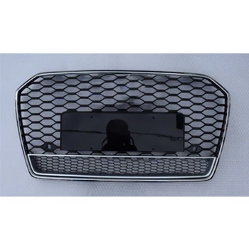 Už RS6 stiliaus priekiniai sporto šešiakampės vielos tinklo korio dangtelį radiatoriaus grotelės juodos spalvos Audi A6/S6 C7 2016 2017 2018 auto dalys