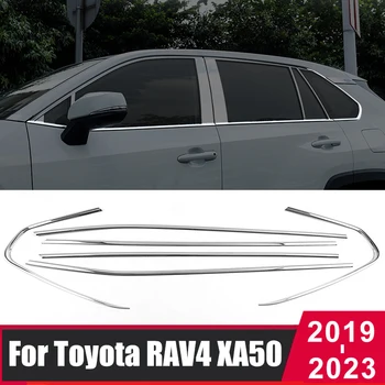 Toyota RAV4 XA50 2019 2020 2021 2022 2023 Nerūdijančio Plieno Automobilio Langą Dekoratyvinės Juostelės Anti-Scratch Apsauga Priedai