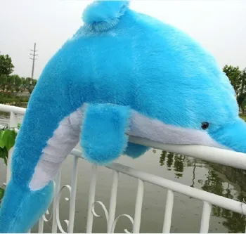 naujas mielas pliušinis žaislas dolphin įdaryti blue dolphin lėlės dovana, apie 100cm 0330