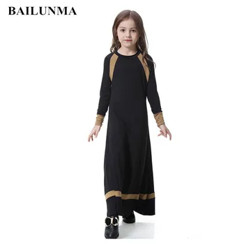 Vaikai islamo suknelė mergina indonezija drabužių arabų moterų suknelė ilgai musulmonų sijonai vaikams abaja merginos abaja