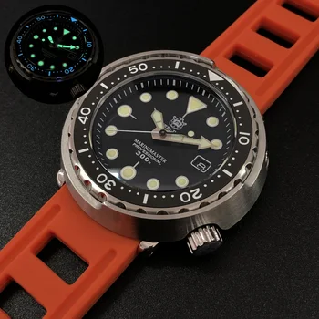 vyrai dive laikrodžiai,STEELDIVE vyrų tunų riešo žiūrėti 30ATM vandeniui automatinis mechaninis laikrodis Šveicarija C3 šviesos laikrodis