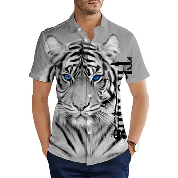 CLOOCL Mados vyriški Marškiniai, Tigras 3D Atspausdintas Atsitiktinis Marškinėliai Vasaros trumpomis Rankovėmis Beach Marškinėliai Vyrams Drabužius Camisa Dropshipping