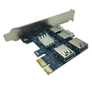 PCI-E PCI-E Adapterį, 1 Posūkis 4 PCI-Express Lizdas 1x To16x USB3.0 Specialūs Riser Card Extender PCIe Konverteris BTC Miner Kasyba