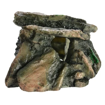 1pc Dervos Žuvų Bakas Senovės Akmens Apdaila Akvariumas Rock Cave Statybos Apdailos Vandens Kraštovaizdžio Ornamentu 15*9*6.5 cm