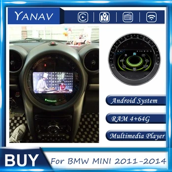 Automobilio Radijo Garso Android Carplay BMW MINI 2011-2014 GPS Navigacijos Auto Stereo Gauti Vaizdo Multimedia MP3 Grotuvas, Galvos Vienetas
