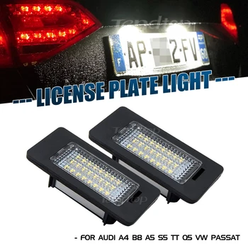 2vnt Automobilio LED Skaičius Lempos Licenciją Plokštelės Šviesos diodų (LED Šviesos Auto Audi A1 A4 B8 4D 5D A5 S5 2D 5D A6 S6 VW Golf Passat