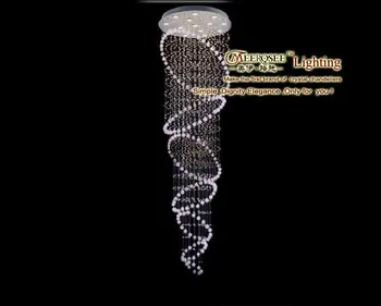 Didelis Krištolo Šviesa Spiralės Laiptų crystal Šviesos rungtynių blizgikliai de cristal lempos įrengiant namų apšvietimą MD0627 D60cm H220cm