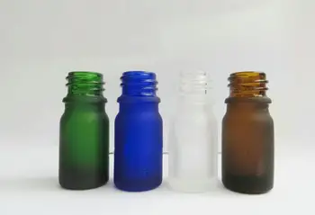 5ml 50pcs frosted blue/skaidrus/žalia/rudo stiklo buteliukas eterinis aliejus skysta serumo komplekso atkūrimo odos priežiūros kosmetikos pakuotės