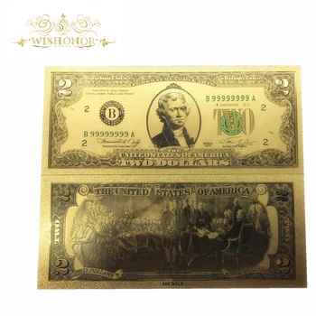Wishonor Geriausia kaina Spalvų JAV Aukso Banknotų 1 Dolerio Banknotų į 24k Aukso Popierinių Pinigų Kolekcija