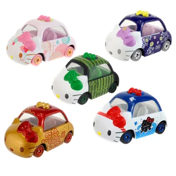 Kawaii Sanrio Lydinio Automobilio Modelį 4-6 Metų amžiaus Vaikų Žaislą Hello Kitty Modelio Automobilių Mergaitė, Žaislų, Animacinių filmų Mielas Papuošalai Automobilių Apdailos