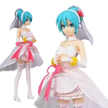 Hatsune Miku Veiksmų Skaičius, Spm Projekto Diva Miku Vestuvių Suknelė Aukštos Kokybės Anime Kolekcionuojamos Lėlės Modelio Žaislai Darbalaukio Papuošalai