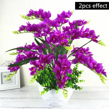 1Bunch Dirbtinės Plastikinės Orchidėja Gėlė Padirbtų Šilko Vestuvių Gėlių kompozicijų vestuvėms Namų Puošybai