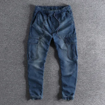 darbo 2023 naujas dėvėti atvykimo jeans vyriški kelių maišelį, madingi Antblauzdžiai atsitiktinis kelnės aukštos kokybės priežastinis dėvėti kelnių 0654