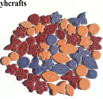 600gram(120-150PCS)/Daug 2-4cm spalvingų keraminių drugelis gėlių Mozaikos plytelių Peštynės Porceliano plytelės mozaika 
