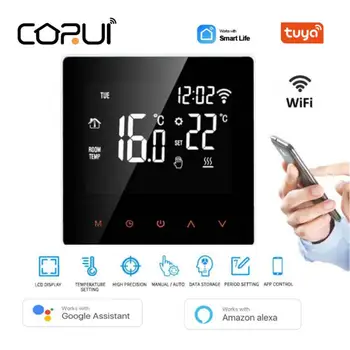 CORUI Tuya WiFi Smart Termostatas, Elektrinis Grindų Šildymas Vandens/Dujų Katilo Temperatūros valdymo pultelio, Skirta 