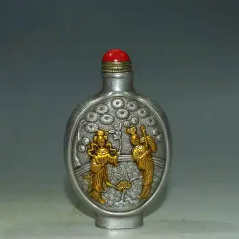 senovinis Tibeto sidabro uosti butelis,grožį,Ranka raižyti amatų,Apdailos,surinkimo ir Puošmena,Nemokamas pristatymas