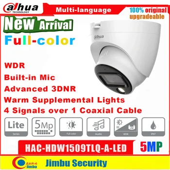 Dahua 5MP Mini HDCVI Fotoaparato 24 Valandas Full HAC-HDW1509TLQ-A-LED Built-in Mic Smart Šviesos 20M VAIZDO Mini Bendraašius Fotoaparatas