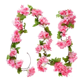 Vestuvių Dekoravimas 2.3 M Imituojamas Cherry Blossom Rotango Oro Kondicionavimo Sistema Vamzdžių, Stogo Juostelės Lubų Patalpų Dekoro Plastiko Rotango