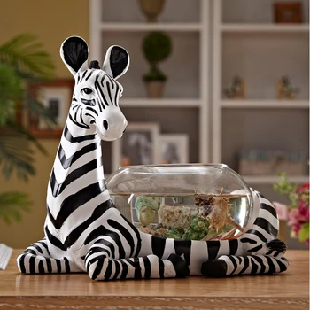 Kūrybos Zebra Mini Žuvų Bakas Darbastalio Apdaila Puošyba, Stalo Akvariumas Vėžlys Bakas Namų Smulkūs Apdailos Kambarį Amatai