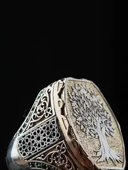 Osmanų Rankų darbo Gyvybės Medžio Modelį Sidabro Žiedas Turkija Smulkių Rankų darbo Papuošalai, ir žiedai, Vasaros Dovana Žiedas