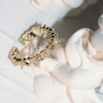 Prabanga meilės cirkonis žiedas moterų amžinas įsipareigojimų CZ kristalų atidarymo reguliuojamas dalyvavimas juvelyrikos karšto pardavimo meilės dovana