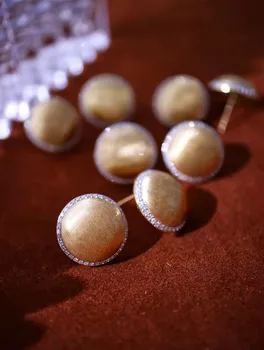 Deimantų Auskarai Moterims, 18k Auksu Tiesa Gryno Aukso Fine Jewelry Šalis Dovana Vestuvių tikro Aukso Šepečiu Procesą Pritaikyti