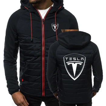 2022 Vyrų Tesla Logotipą, Hoodies Žmogui Spausdinti Striukės Su Gobtuvu, Užtrauktukas Pavasarį, Rudenį Šilta Vilna Paminkštintas Populiarus Paltai