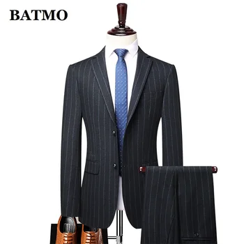 BATMO 2021 naują atvykimo rudenį aukštos kokybės dryžuotas kostiumai vyrams,vestuvinės suknelės,plius dydis M-4XL 8967