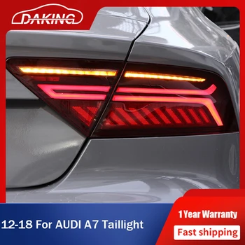Automobilio LED galiniai Žibintai AUDI A7 2012-2018 LED DRL Priekiniai Lempa Geltona Eilės Juda Posūkio Signalo, Stabdžių Atvirkštinio Užpakaliniai Žibintai