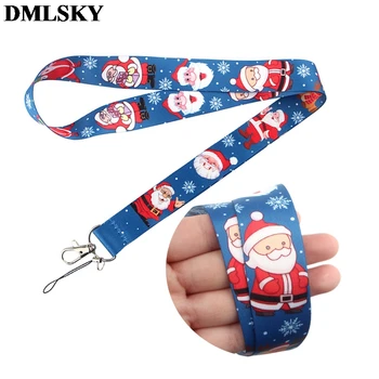 DMLSKY Kalėdinių Virvelę Santa Claus ir briedžių Keychain Lanyards už klavišus Badge, ID Mobiliųjų Telefonų Priedai M4044