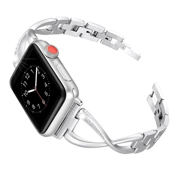 Diamond diržu, Apple Watch Band 45mm 41mm 44mm/40mm 42mm/38mm Nerūdijančio Plieno Apyrankė watchband Iwatch serijos 4 3 5 se 6 7