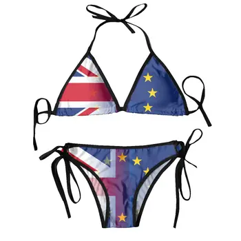 Seksualus Bikini 2022 Moterų Maudymosi Kostiumėlį, Jungtinėje Karalystėje, Europos Sąjungos Vėliavas, Susijungiančių Bikini Nustatyti, Maudymosi Kostiumėliai, Maudymosi Kostiumą
