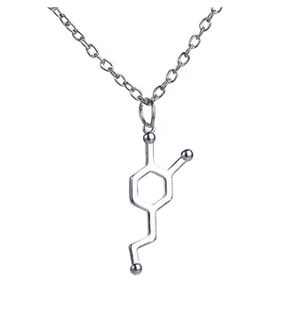 Naujas Šešiakampis Cheminė Molekulinė Struktūra Pakabukas Karoliai Chemija Molekulės meilės cheminė formulė Daugiakampio Geometrijos Karoliai