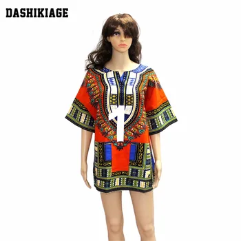 Dashikiage Moterų Mados Afrikos Tradicinės Medvilnės Marškinėliai Gėlių Spausdinti Dashiki Unisex Marškinėlius (gali būti atspausdintas bet koks skaičius)