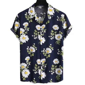 2022 Paplūdimio Vyrų Gėlių Marškinėliai Vasaros trumpomis Rankovėmis Havajų Marškinėliai Vyrams Plius Dydis Quick Dry Topai Marškinėliai, Vyro Drabužius Camisa