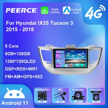 PEEREC DSP 4G, Skirta Hyundai IX35 Tucson 3 2015 - 2018 Automobilio Radijo Multimedia Vaizdo Grotuvas 