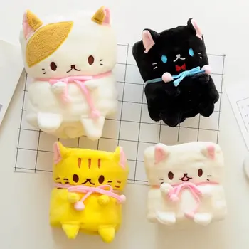 Pliušinis roll antklodė 1pc 95cm 150cm animacinių filmų ryžių veido katė saldus, minkštas flanelė office poilsio žaislas kūrybos naujovė dovana vaikams baby