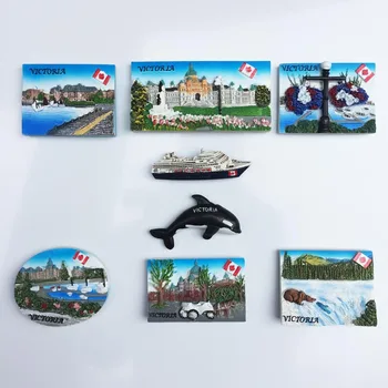 QIQIPP Magnetinio šaldytuvas magnetai turizmo suvenyrai Victoria orientyrai, Britų Kolumbija, Šiaurės Amerika