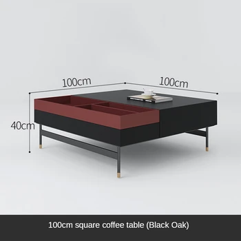 Kavos staliukas šiuolaikinės minimalistinės mados baltais dažais, šviesos, prabangus kavos staliukas net raudonas kvadratinis staliukas