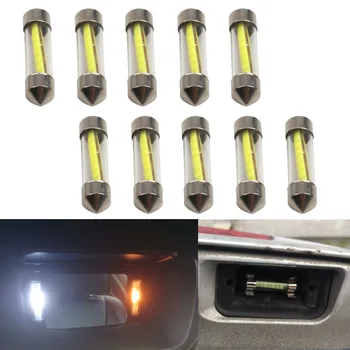 10X 360 Laipsnių Gijų COB LED Stiklo Shell Automobilių Šviesos Girlianda 31mm 36mm 39mm 41mm Interjero Lempa Auto Licenciją Plokštelės Lemputės