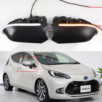 LED Posūkio Pusėje valdomi Išoriniai galinio vaizdo Veidrodėliai Indikatorius Eilės Indikatorių Lempos DRL Toyota AQUA 2021 2022