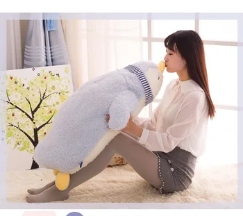 didelis 70cm animacinių filmų linkę mėlyna minkštas pliušinis žaislas pingvinas mesti pagalvę gimtadienio dovana b1319