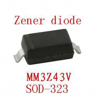 Smd 0805 zener diodas sod-323 MM3Z43V 100vnt