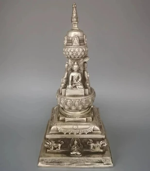 Kinija Baltos spalvos vario keturių paviršiaus Buda bokštas Smilkalų degiklis amatų statula