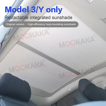 Už Tesla Model 3 Tesla Model Y Automobilių Langų skėtį nuo saulės Auto Anti-UV Ištraukiama Sulankstomas Padengti skėtį nuo saulės Skydas Užuolaidų