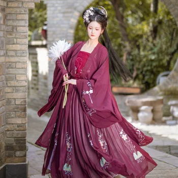 Senovės Kimono Hanfu Suknelės Siuvinėjimo Tuoktis Han Dinastijos Tradicinės Kinų Stiliaus Liaudies Šokių Cosplay Etape Kostiumai Suknelė